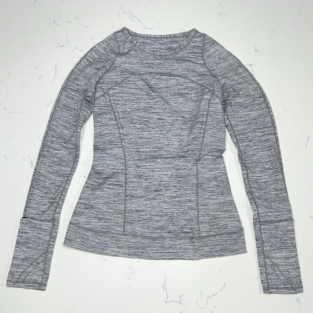 Lululemon Cypress Kiss Long Sleeve Space Dye Camo Seal Grey Deep Coal